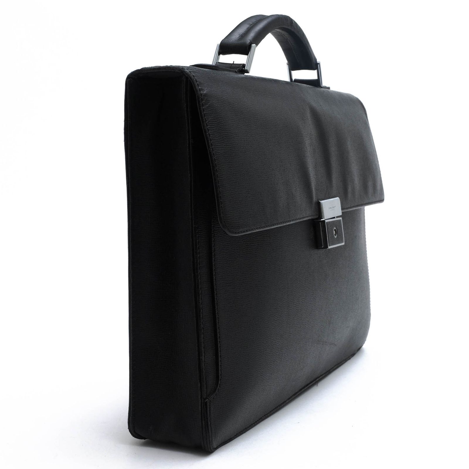 ロンシャン A4可 ブリーフケース シボ革 ブラック ビジネス ロゴ