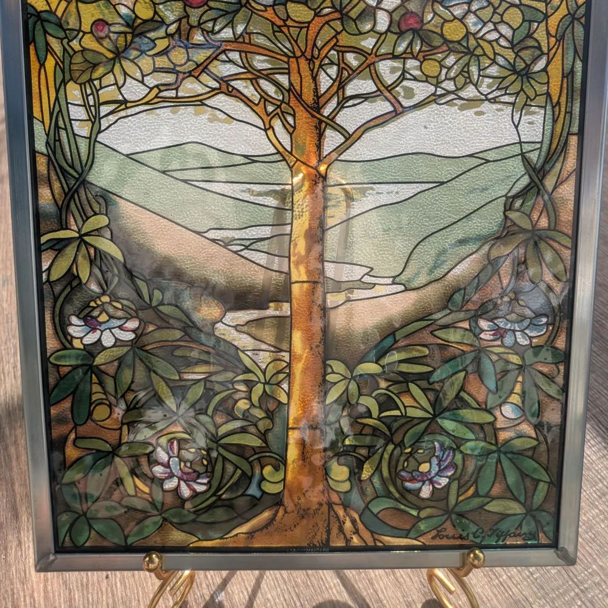 ルイスCティファニー ステンドグラスLandscape秋景グラスマスターズ社