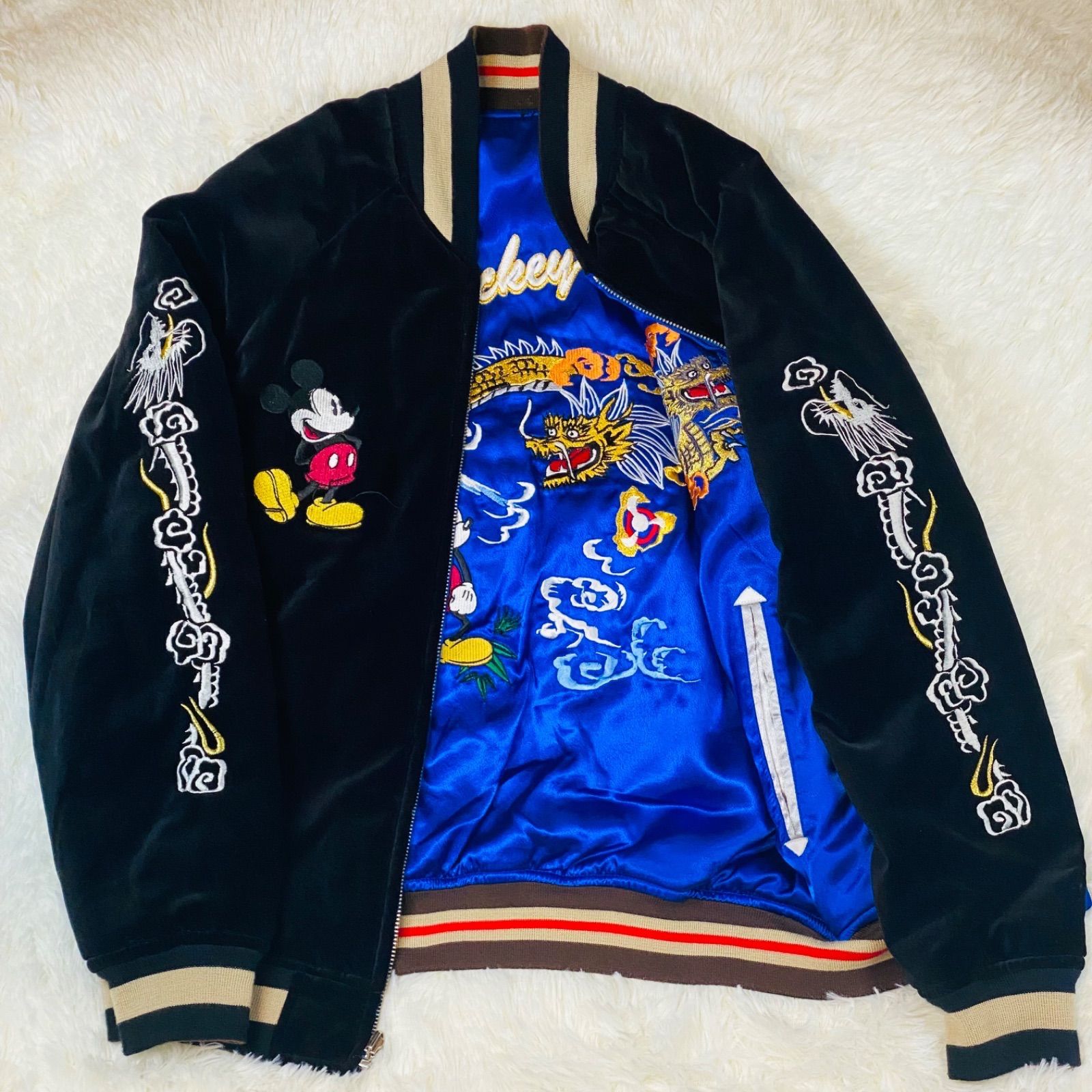 スカジャン ミッキーマウス 刺繍 リバーシブル ブルゾン デスバレー