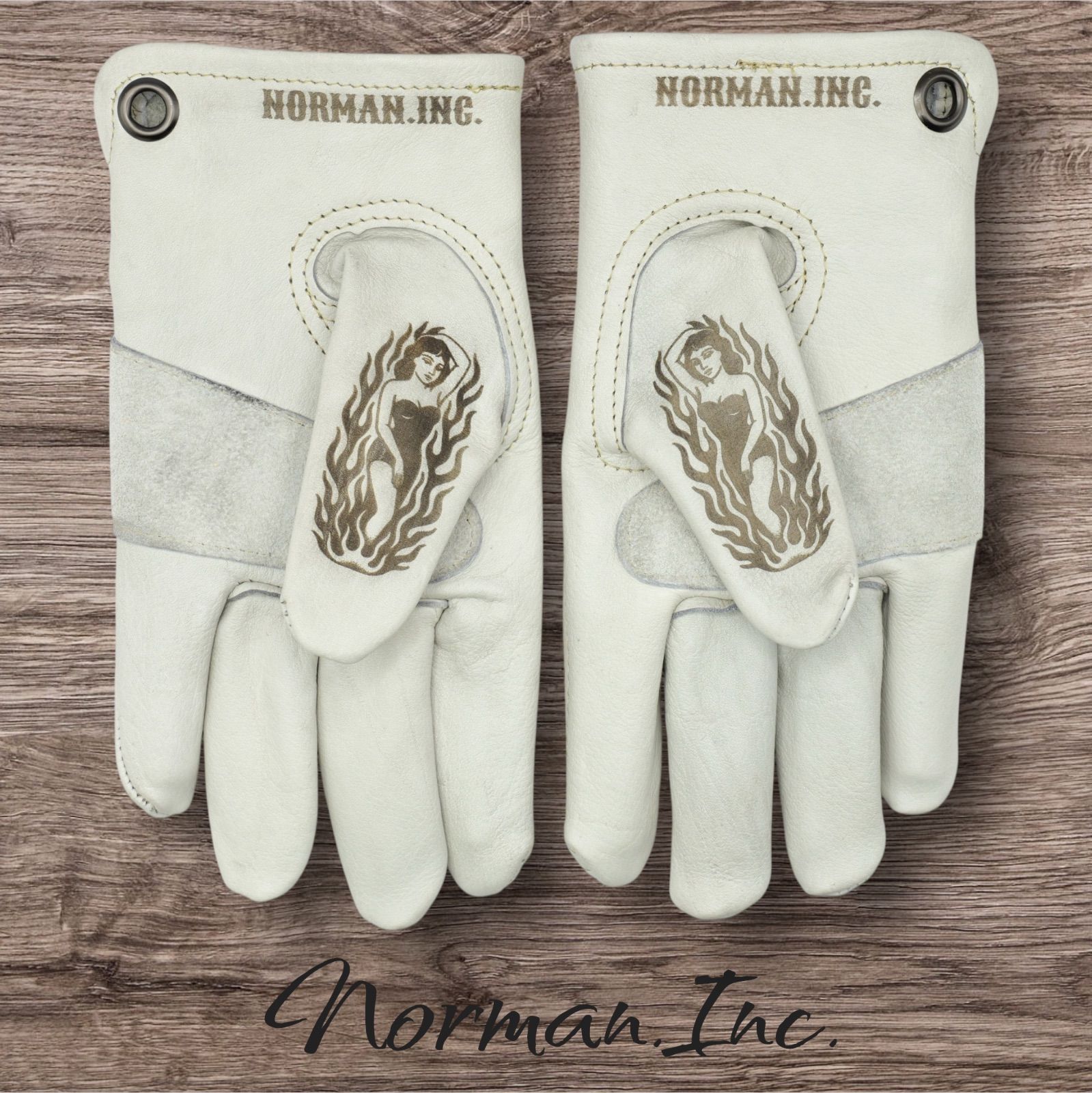 牛革 レザーグローブ ホワイト 白 アメリカン バイク ハーレー