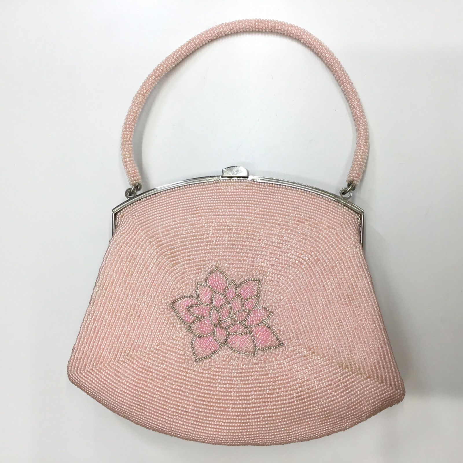 ☆昭和レトロ 圧巻 和装バッグ 🔷 ビーズ バッグ ／ ビーズ 花刺繍
