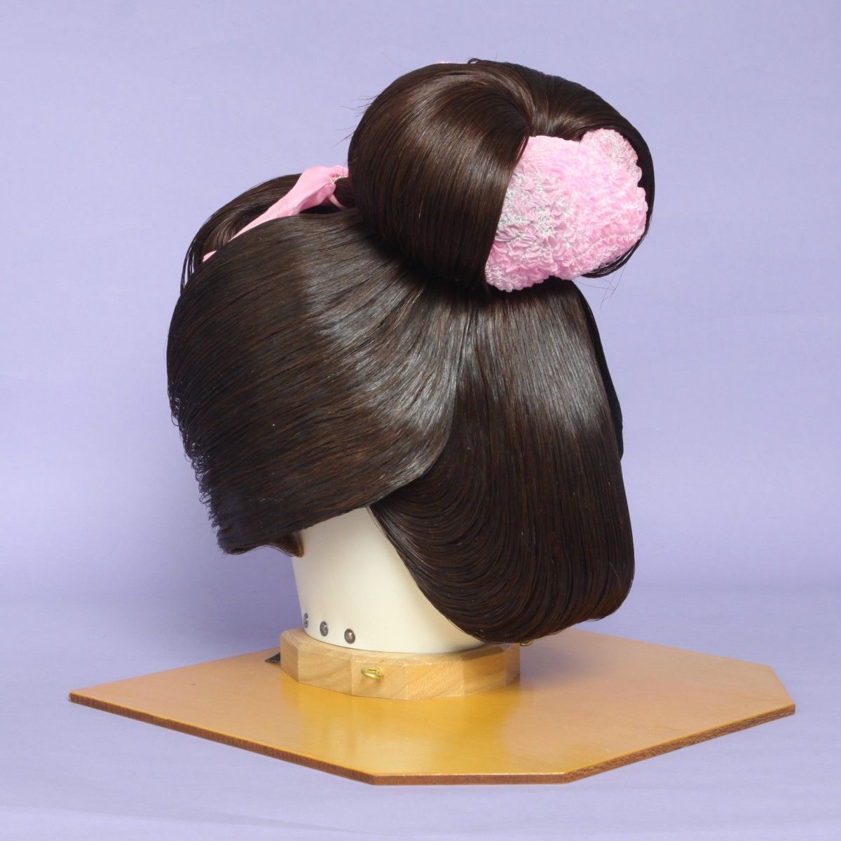 つぶし島田、中サイズ(黒髪)中古舞踊かつら、 日本髪かつら、大衆演劇