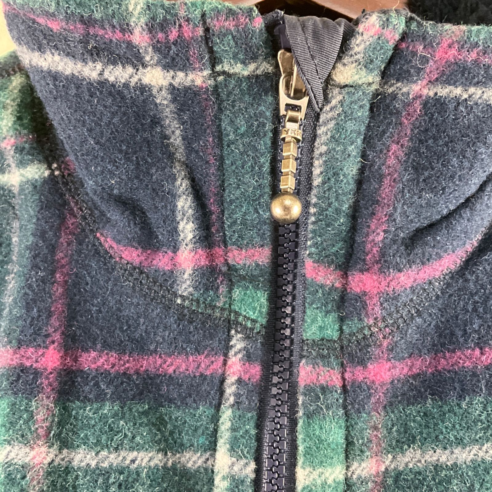 Woolrich ウールリッチ チェック柄 ボア フリースベスト フリース