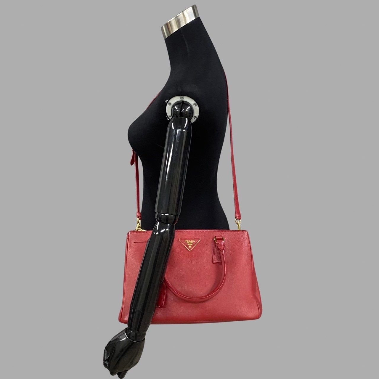 極美品】プラダ ビジネスバッグ 2way レザー ブリーフ 三角ロゴ G