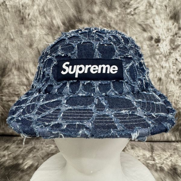 Supreme/シュプリーム【25SS】Frayed Croc Denim Camp Cap/フレイド