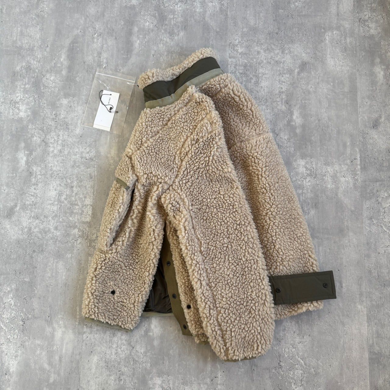 Sacai サカイ Faux-Shearling Zip-Pocket Sweatshirt ハーフジップボア