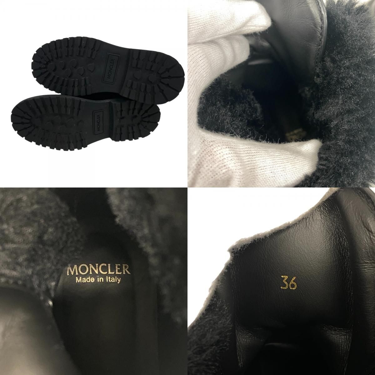 MONCLERモンクレール 23 PATTY ショートブーツ ファー ブーツ ブラック