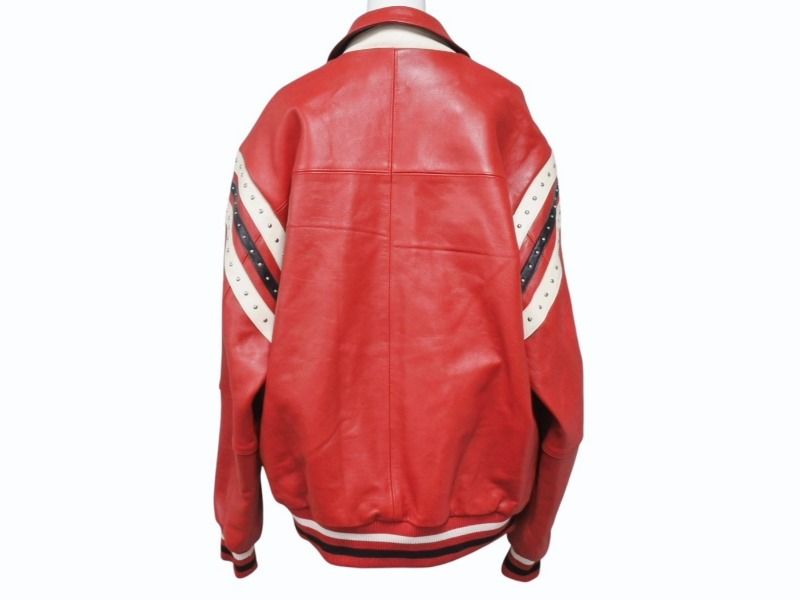 極美品 pellepelle ペレペレ ENCRUSTED VARSITY PLUSH レザー