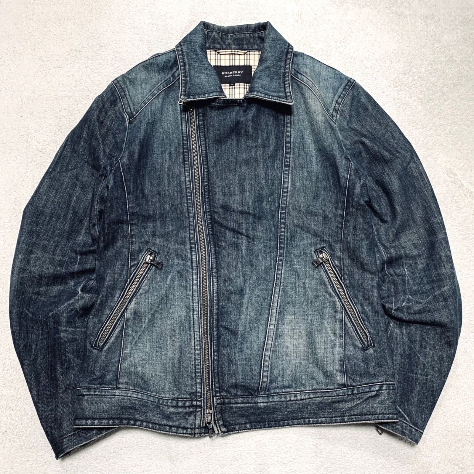 BURBERRY BLACK LABEL デニムジャケット ライダースジャケット ダブル