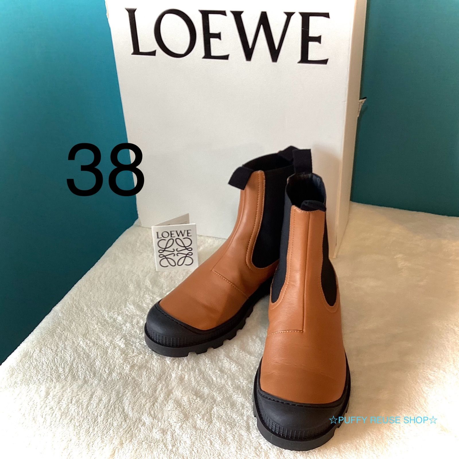 ☆美品☆LOEWE ロエベ レザーチェルシーブーツ 38 サイドゴアブーツ