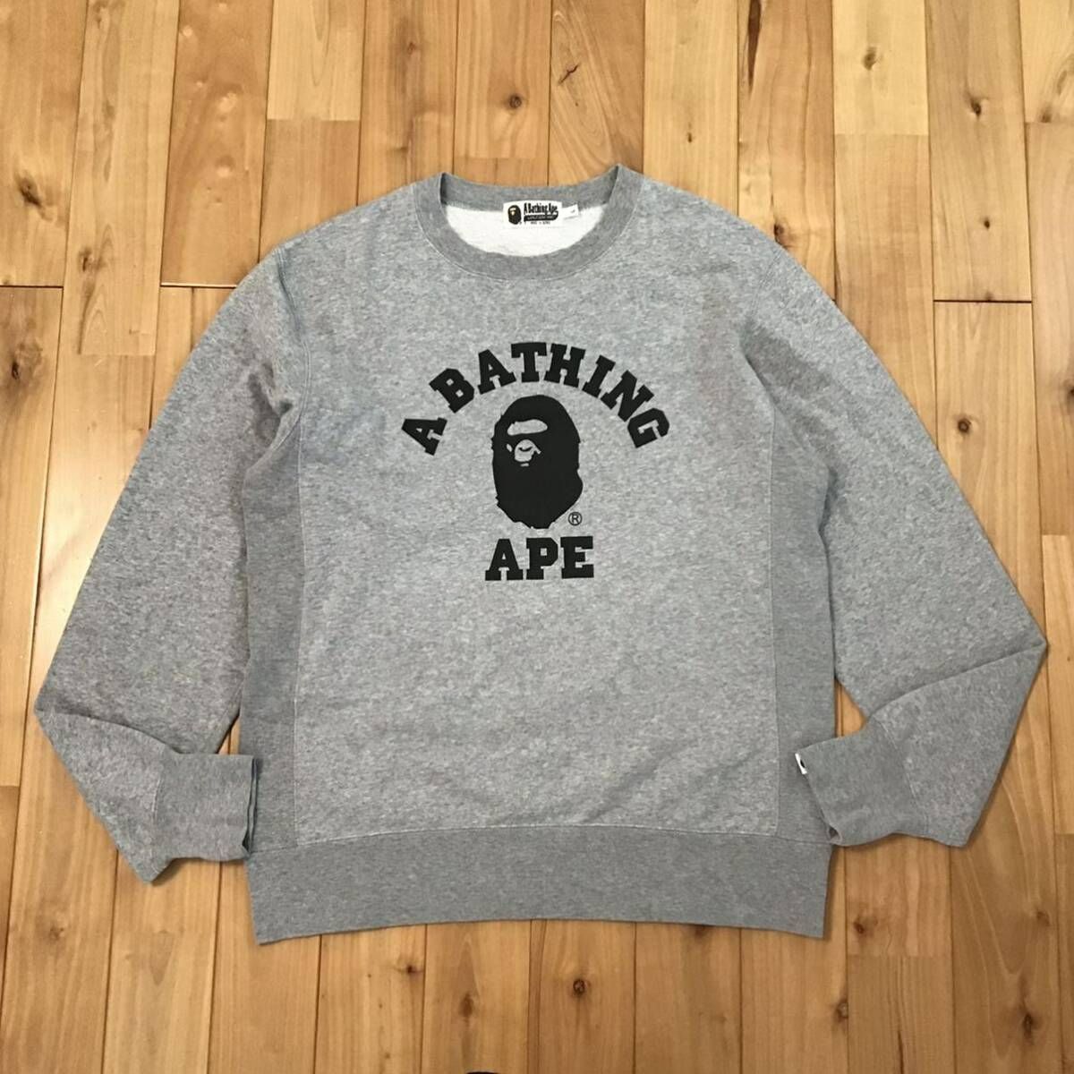 カレッジロゴ 長袖 スウェット Lサイズ a bathing ape BAPE college
