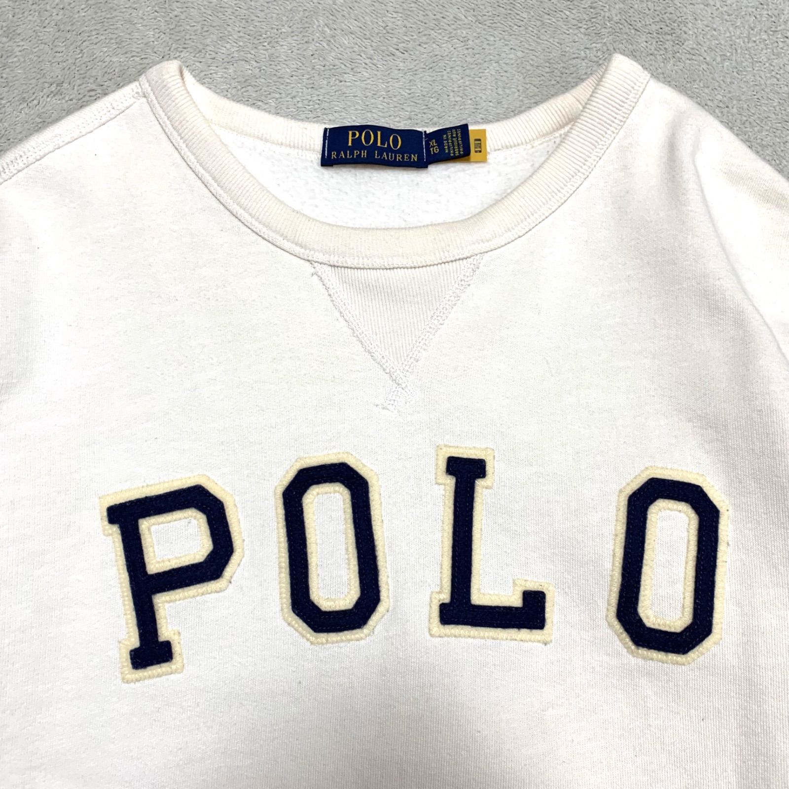 POLO RALPH LAUREN スウェットシャツ トレーナー 前Vガゼット ワッペン