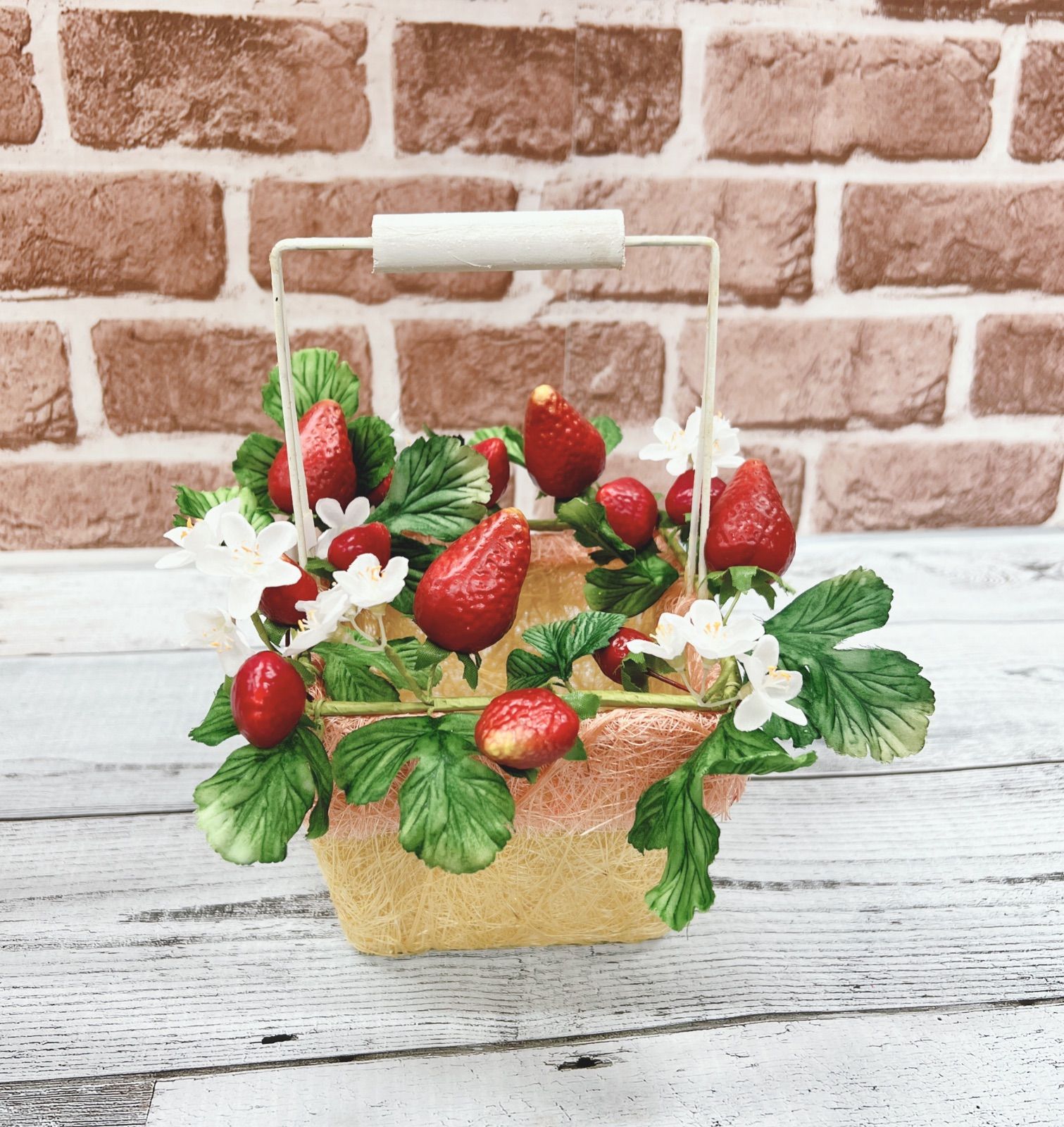いちごのバスケット （2種類各1個セット） フェイクフルーツ イチゴ
