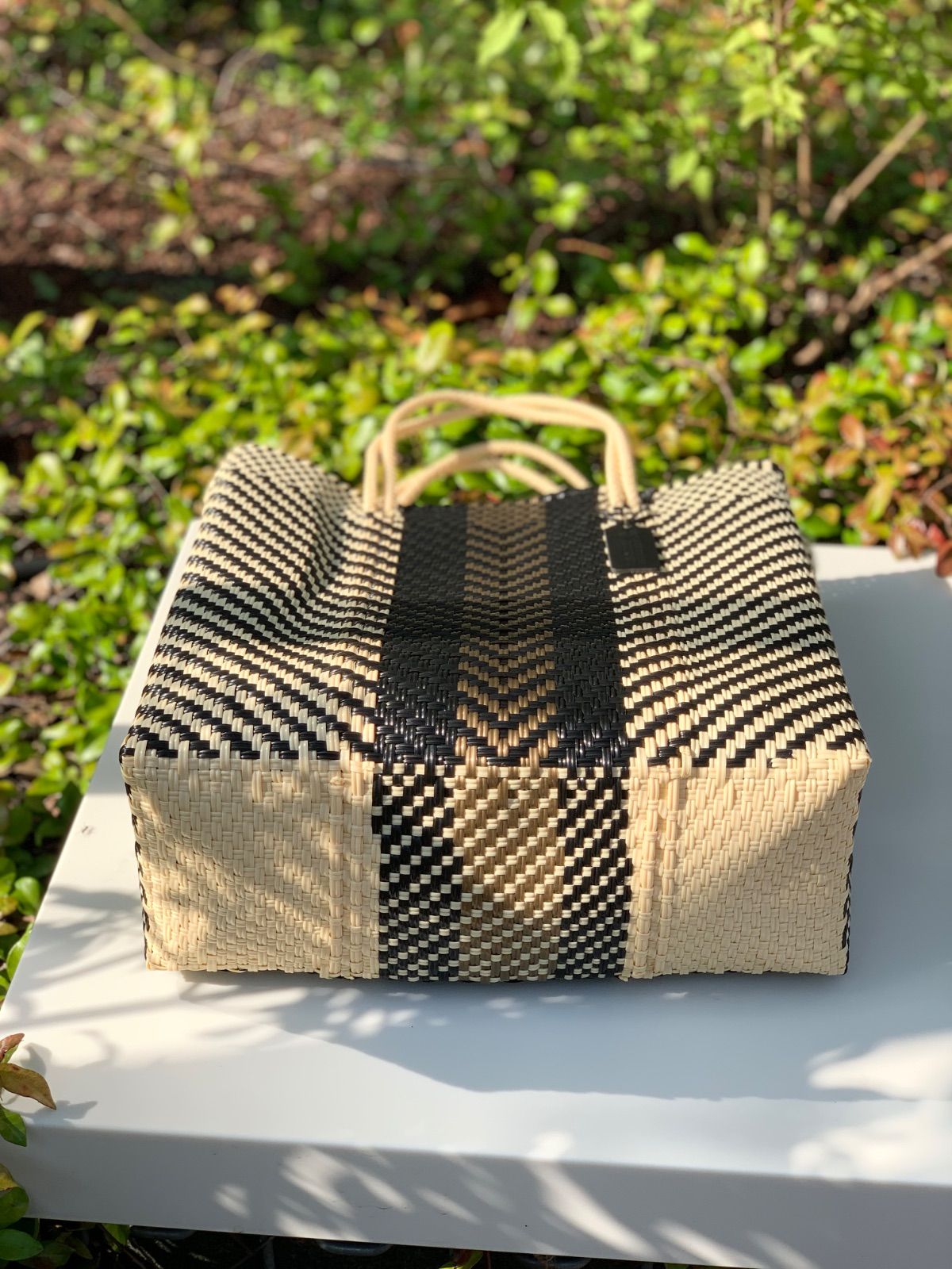 新品 大人気オアハカ産 メルカドバッグ オフホワイト メキシコ Mサイズ