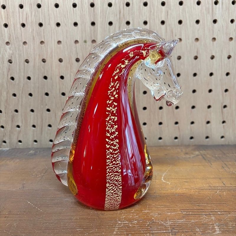 マルティグラス 馬 高さ約19cm レトロ MultiGlass ガラス 置物 ガラス