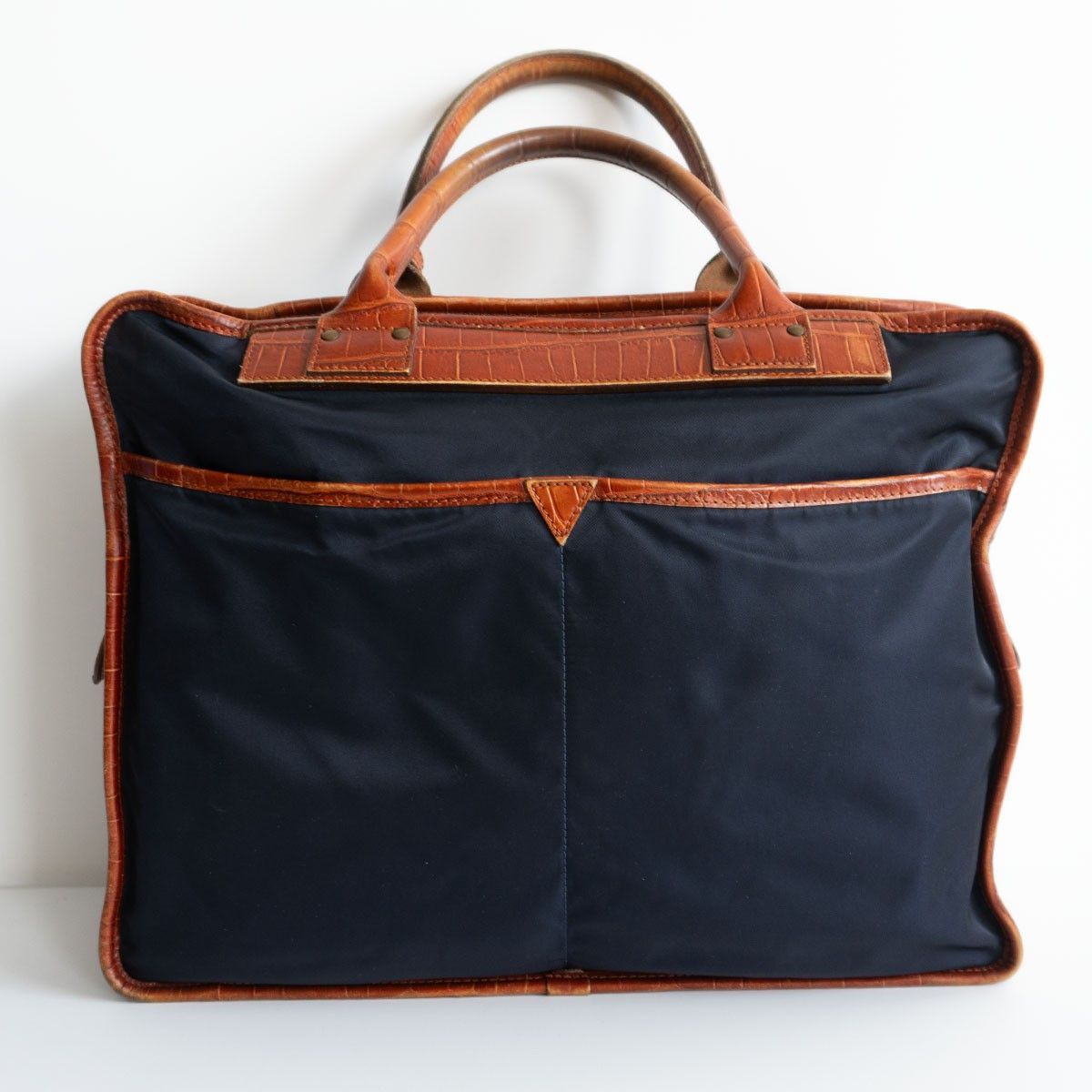 フェリージ ブリーフケース 1731 レザー クロコ A4 ネイビー ビジネス