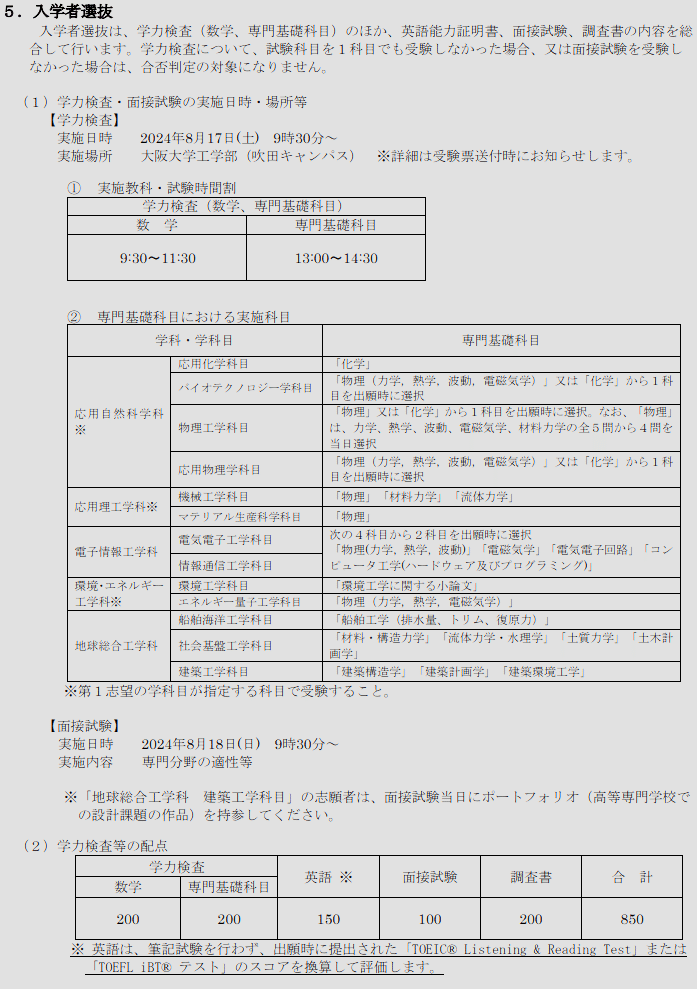 2025年度大阪大学工学部編入体験記｜みじ