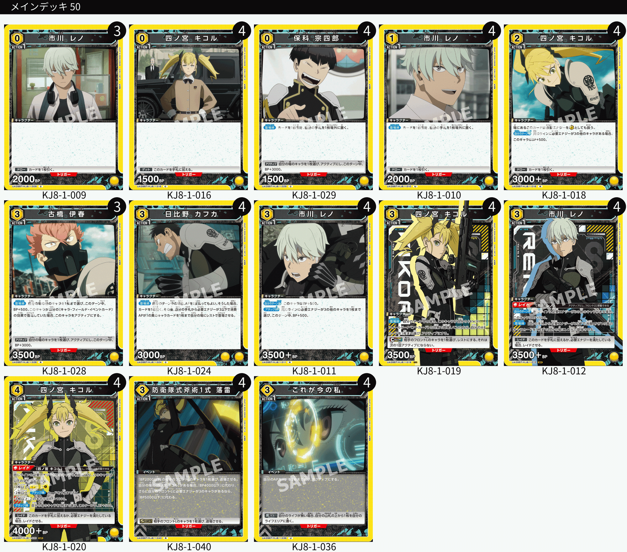 ユニアリ】怪獣8号のデッキリストつくってみた｜じょん