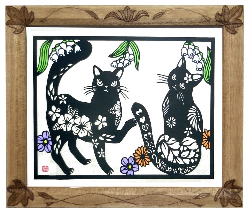 切り絵 ネコ いろいろ｜hiro@moriken