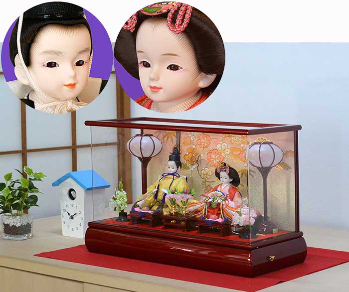 プリンセスひな人形 ケースセット メタリックレッド はな雛 <3SY-52BY