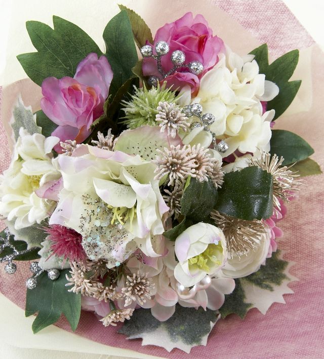 造花・アーティフィシャルフラワー花束＆トスブーケ】バラ＆クリスマス