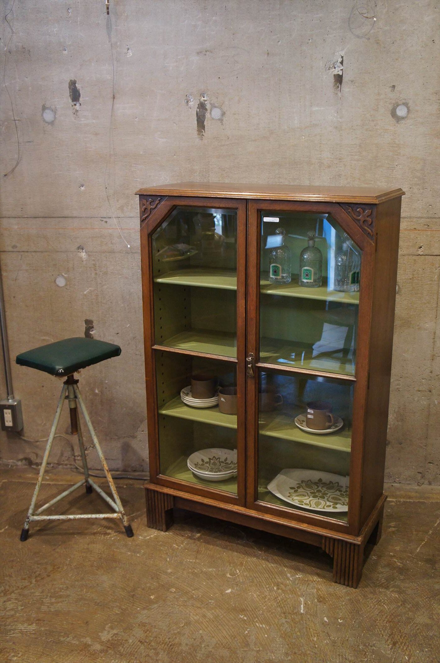 アンティーク/イギリス製/木製/アイロン台/折りたたみ/ディスプレイ