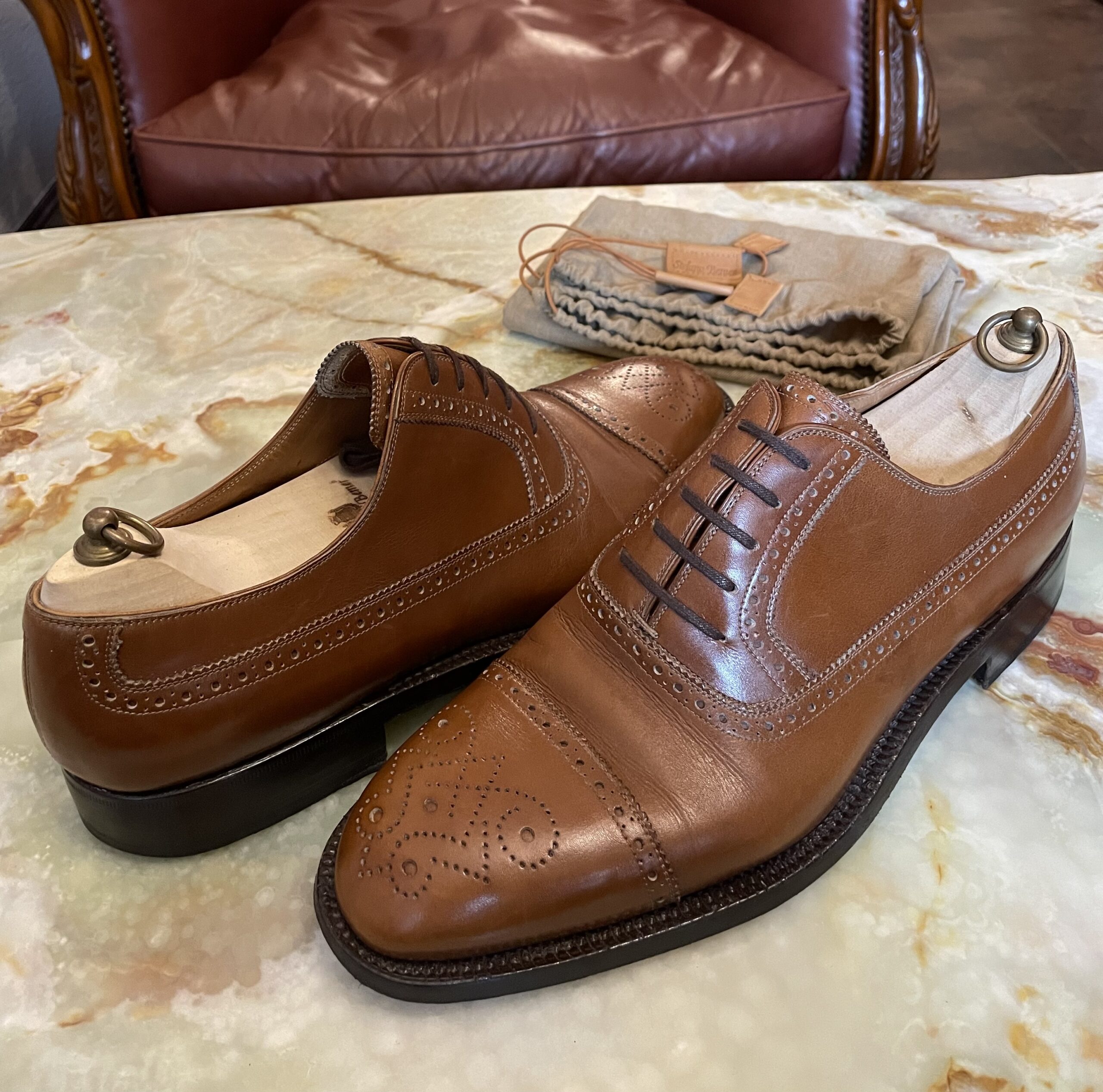 ステファノベーメル STEFANO BEMER】名作セミブローグ内羽根シューズ靴