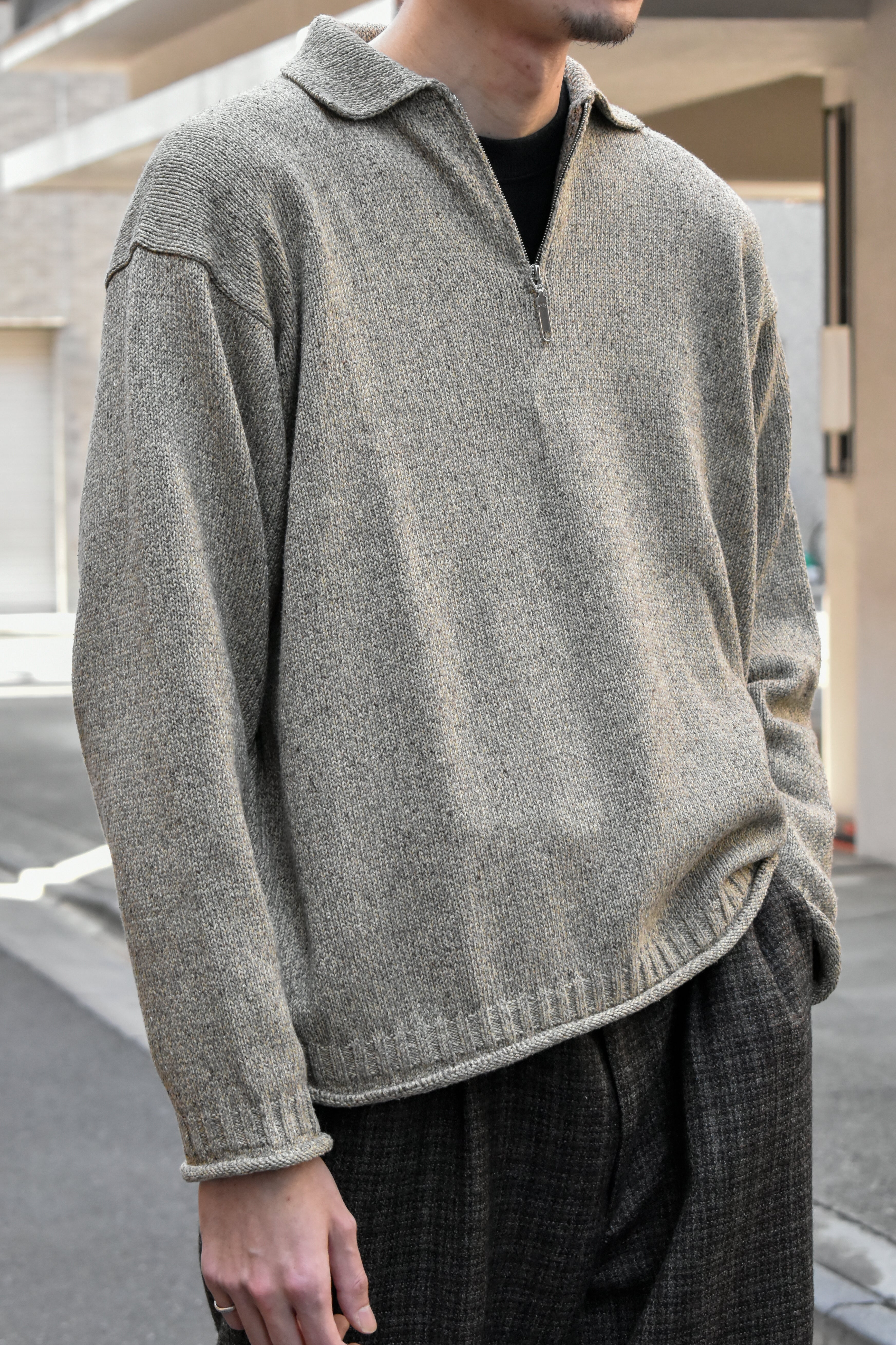 NEW]Olde H&Daughter / SILK COTTON HALF ZIP P/O – Auba Jaconelli