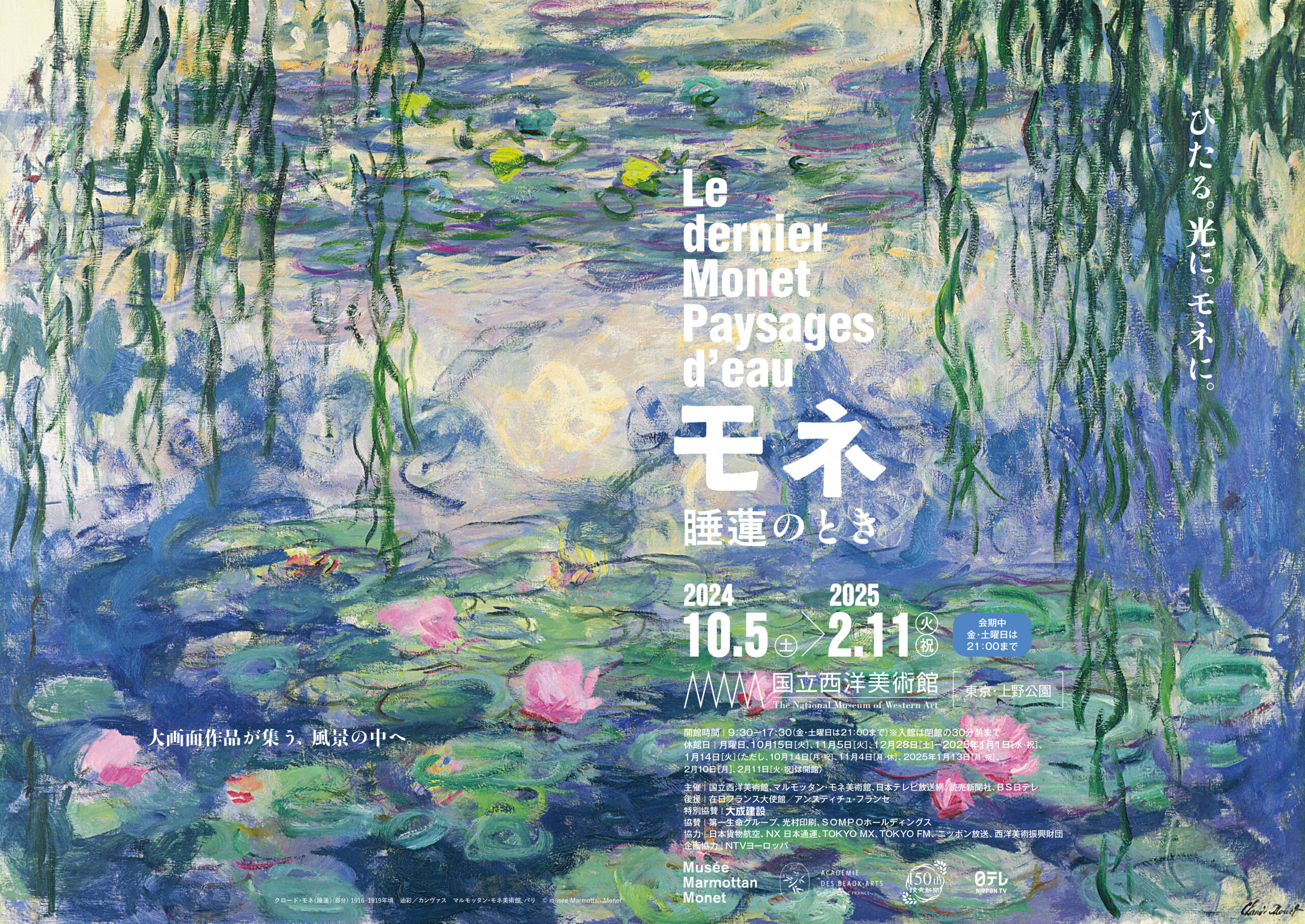 2メートルを超える睡蓮の大作に没入！ 「モネ 睡蓮のとき」が2024年10