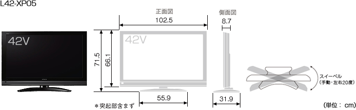 HITACHI : Wooo World : 生産終了品 : 05シリーズ : 液晶テレビ XP05