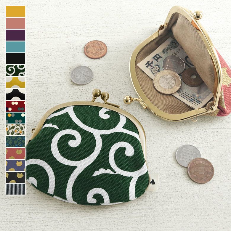 在庫商品】3.3寸がま口財布【帆布・綿布（アソート）】 [M便 1/5