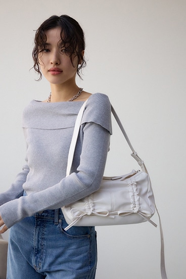 リボンデザインギャザーショルダーバッグ｜WOMEN｜250HAT55-393K｜AZUL