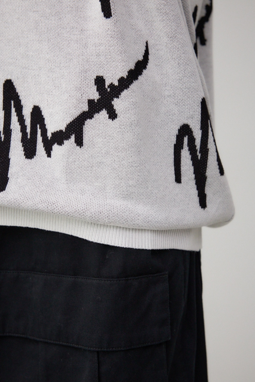 ロゴ総柄7分袖ニット｜MEN｜251HAC70-044G｜AZUL BY MOUSSY（アズール