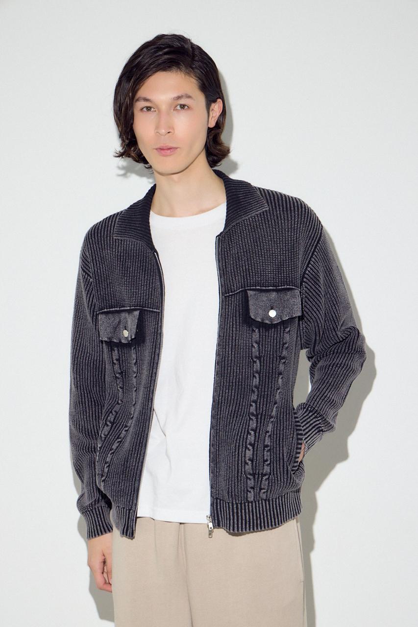 ヴィンテージウォッシュニットカーディガン｜MEN｜251JSB70-0161｜AZUL