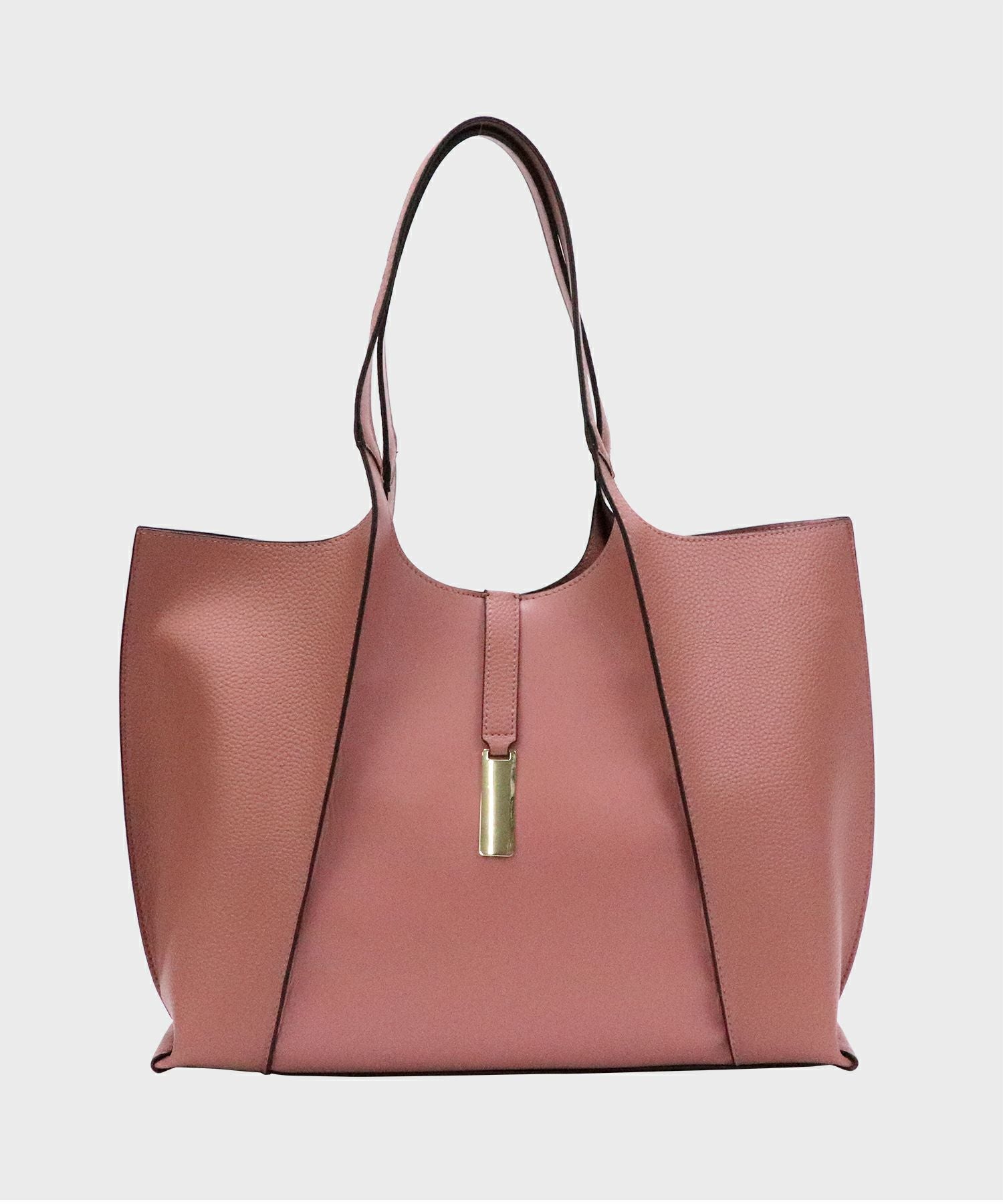 Bermosa]前後あおりポケット A4収納可 底鋲付き自立トートバッグ