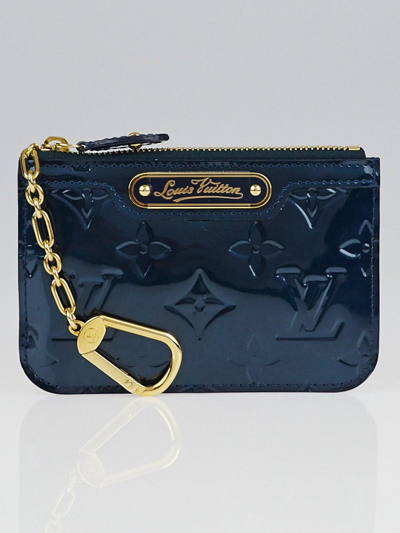 Louis Vuitton Bleu Nuit Monogram Vernis Pochette Cles Key and
