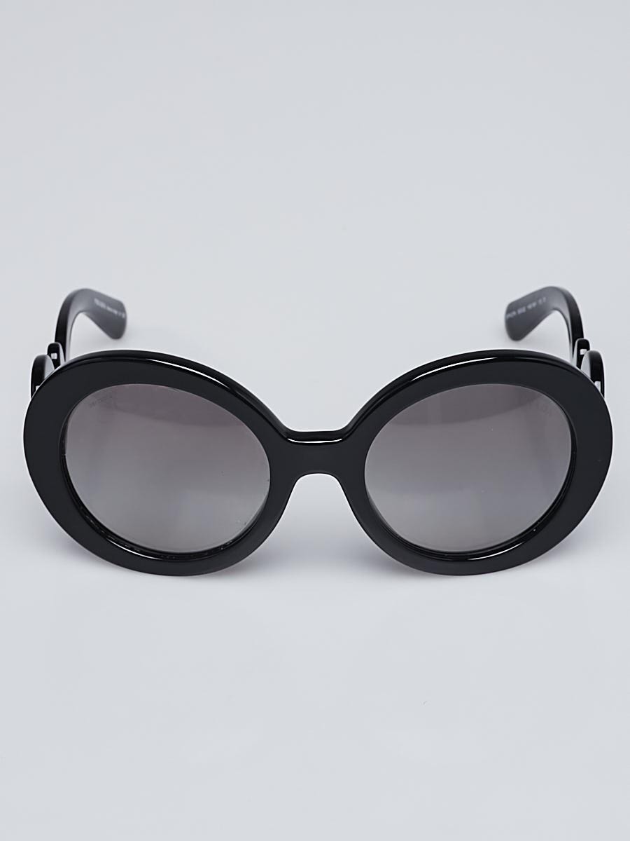 Prada Black Oversized Round Frame Baroque Sunglasses - SPR27N
