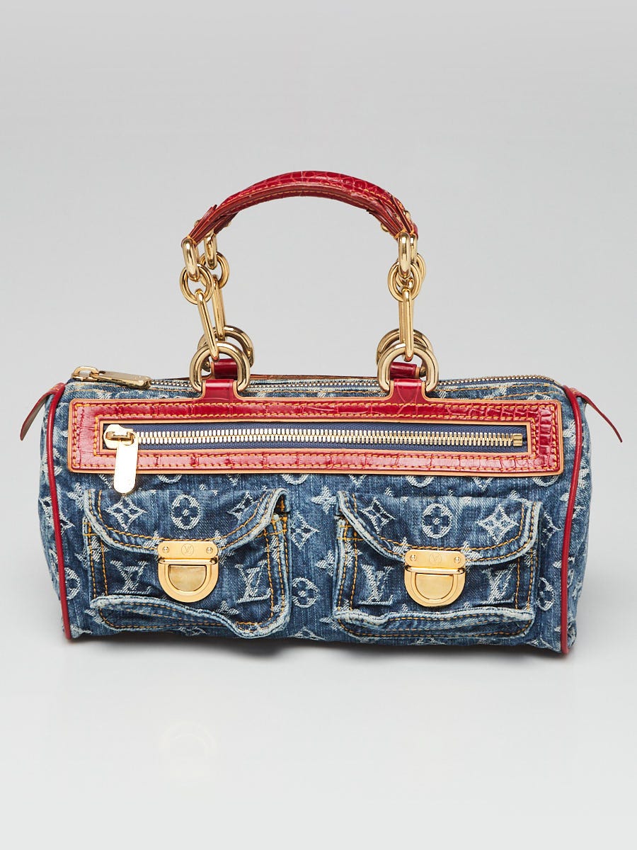 Louis Vuitton Monogram Denim and Alligator Neo Speedy Bag