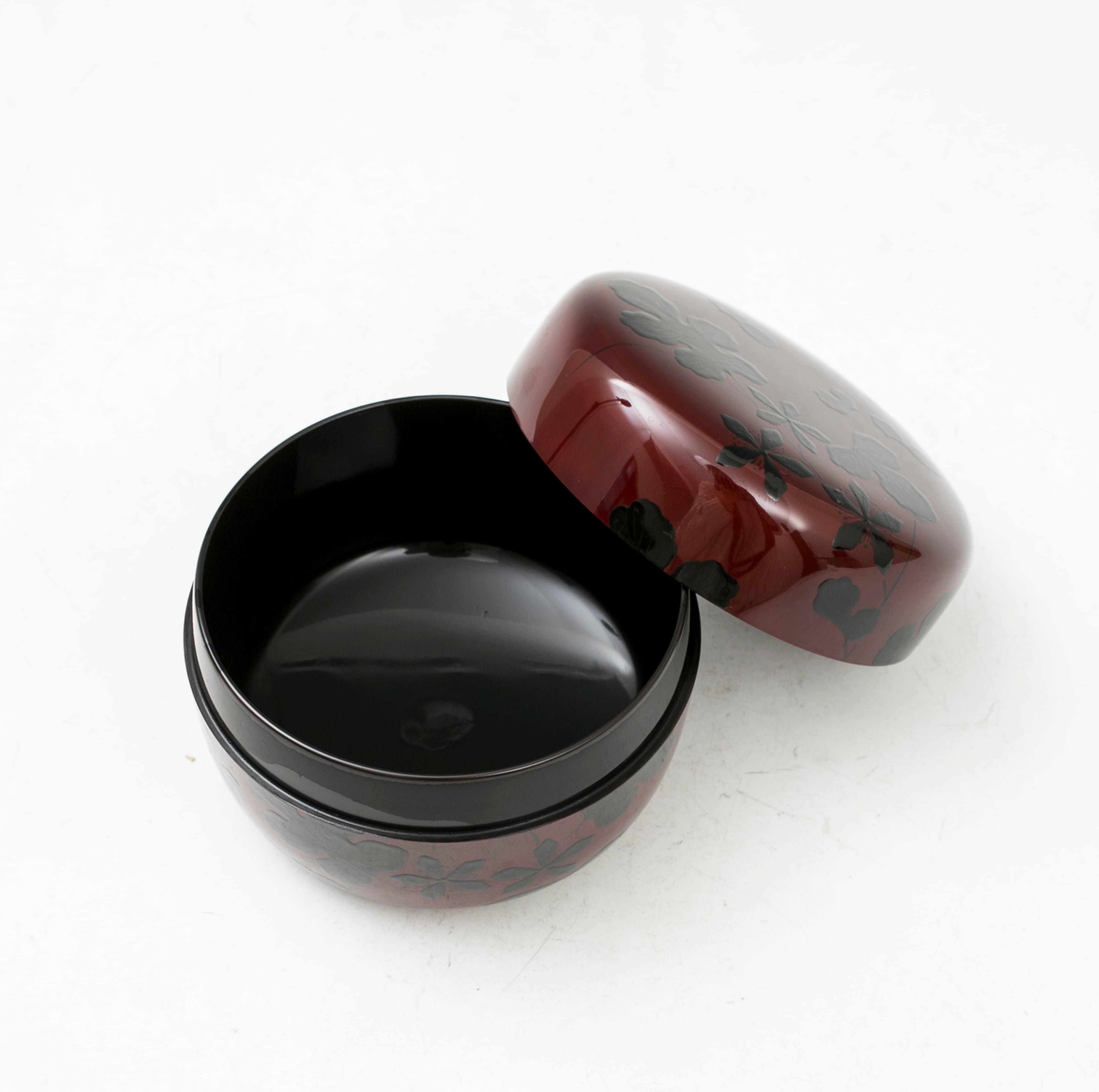 夕顔蒔絵 棗 溜塗 平棗 中村宗悦 山中塗 裏千家11代家元玄々斎好物写