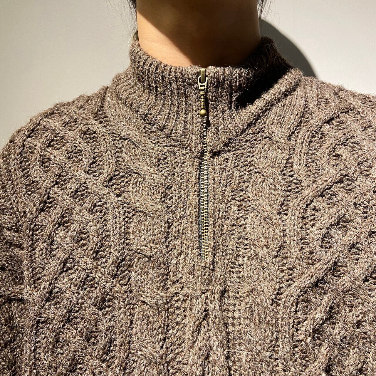 90年代 アイルランド製 ORVIS オービス ハーフジップ ウールニット