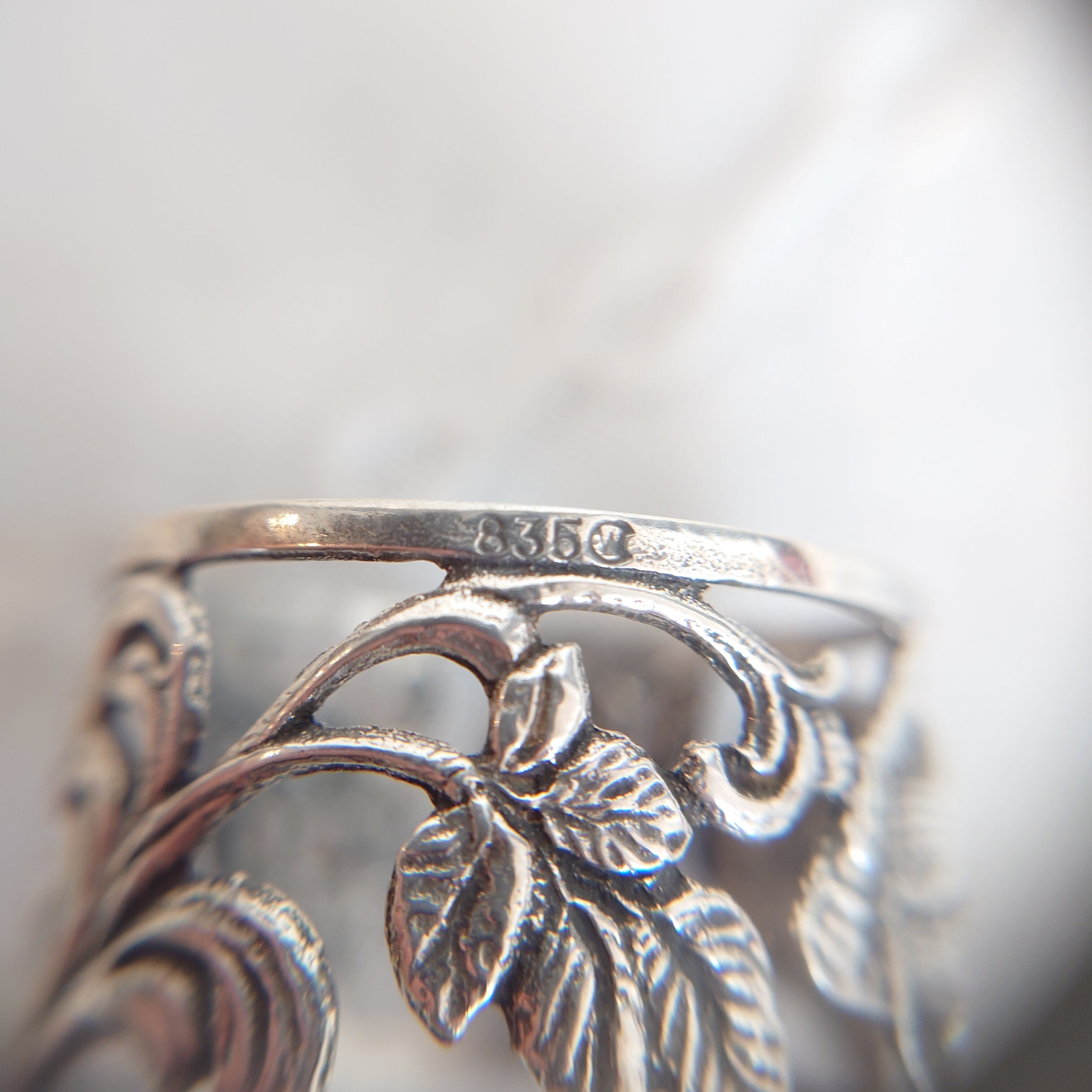 ドイツ 純銀 シルバー835 ローズデザイン ナプキンリング6個セット