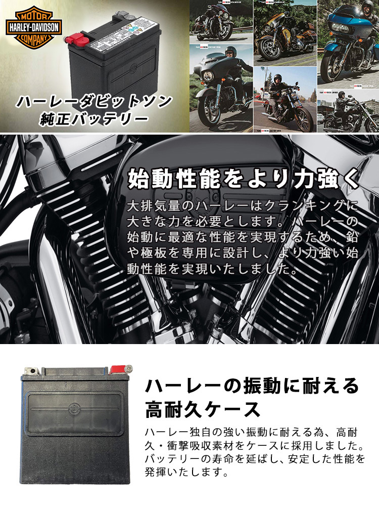 HD 66000208A ハーレーダビットソン 純正 AGM バイクバッテリー