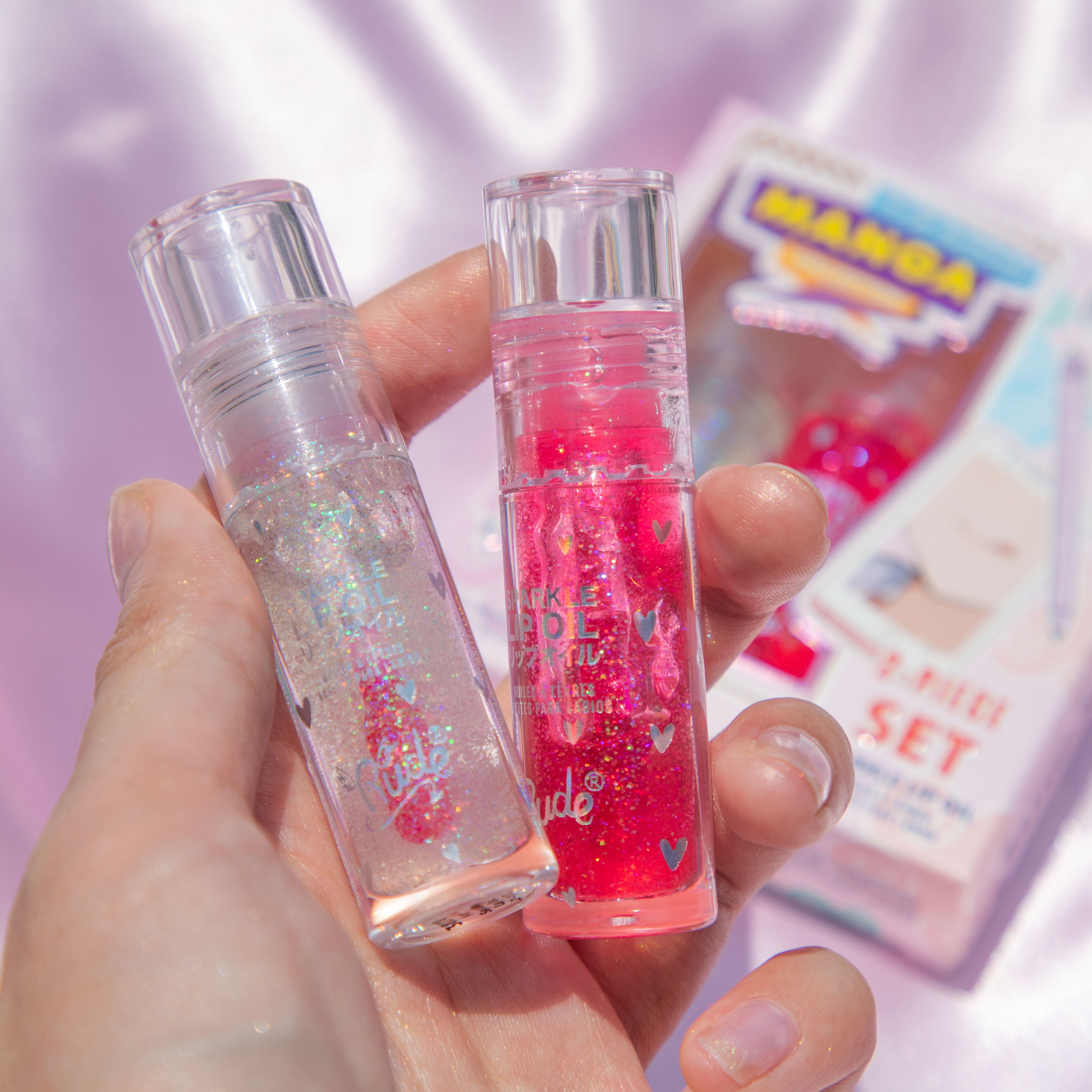 RUDE Manga Collection Sparkle Lip Oil Duo