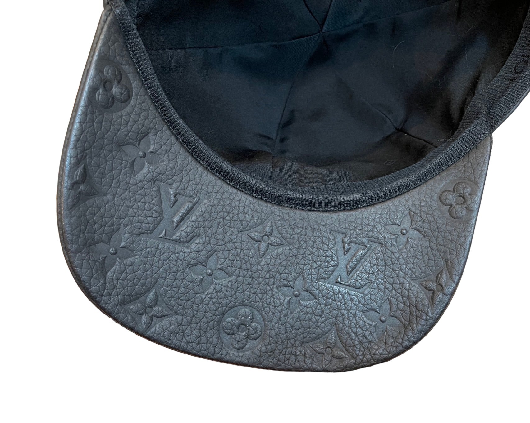 ルイ・ヴィトン モノグラム アンプラント レザー キャップ 黒