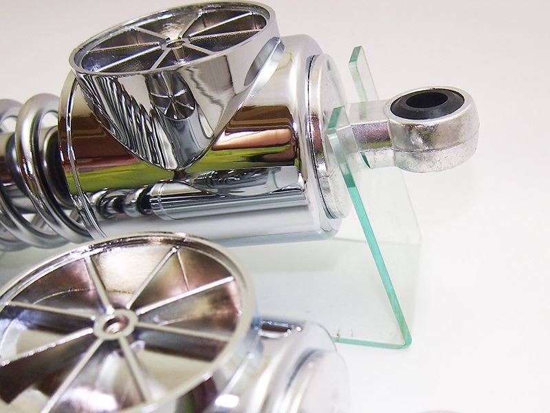 リアショックSTD 黄リフレクター付 メッキ 2本セット Z1/Z2 ゼファー