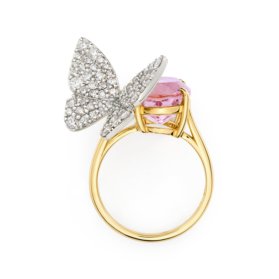 店舗限定】クンツァイト K18/PT リング・ブーケパピヨンプリンシパル