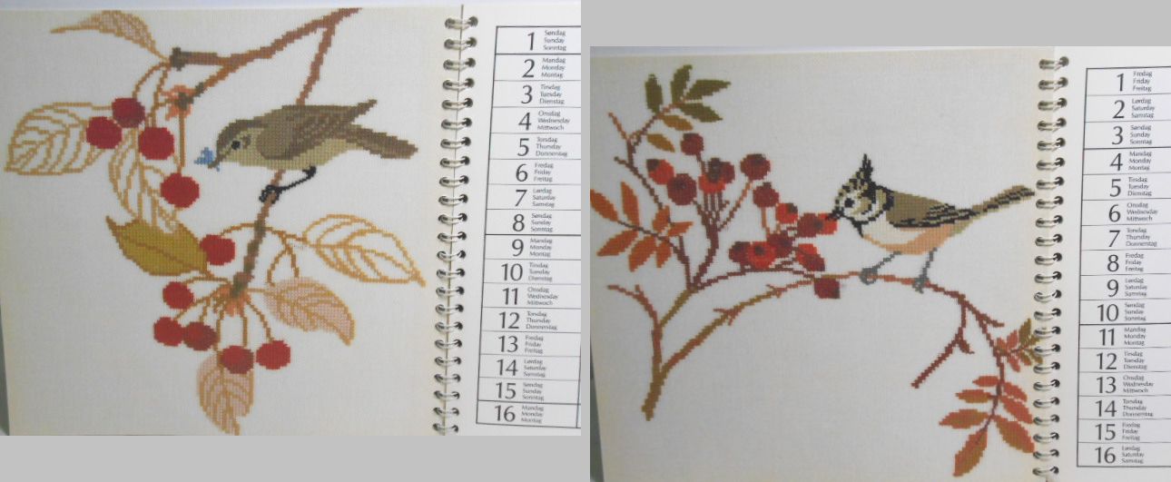 フレメ・カレンダー1993・クロスステッチ図案集・デンマーク・鳥