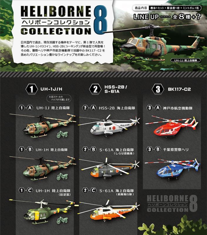 エフトイズ 1/144戦闘機 ヘリボーンコレクション08 1 A UH-1J 陸上