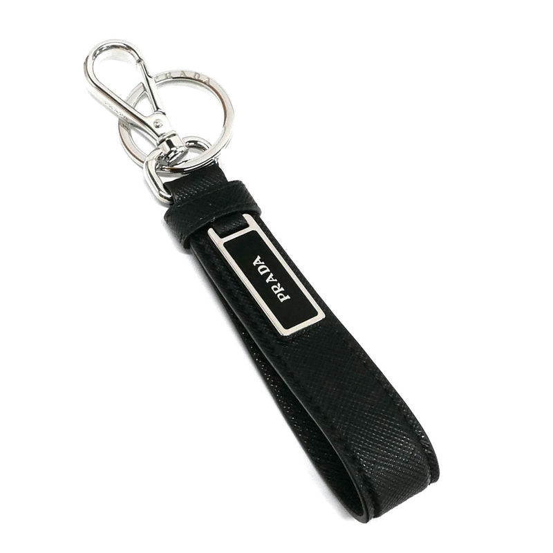 Brandol / PRADA プラダ キーリング レザー スクエアロゴ キーホルダー