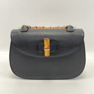 グッチ バンブー ハンドバッグ 黒 レザー ストラップ・ミラー 買取実績